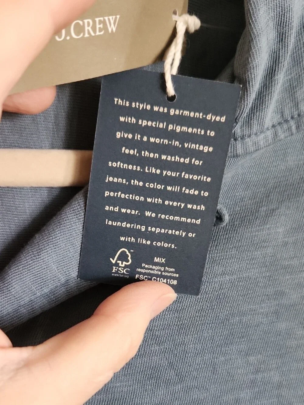 NWT! J. Crew men's Garment-Dyed Cotton Shirt - Slate Gray Blue Sz M